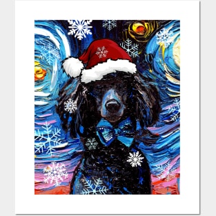 Black Poodle Santa Posters and Art